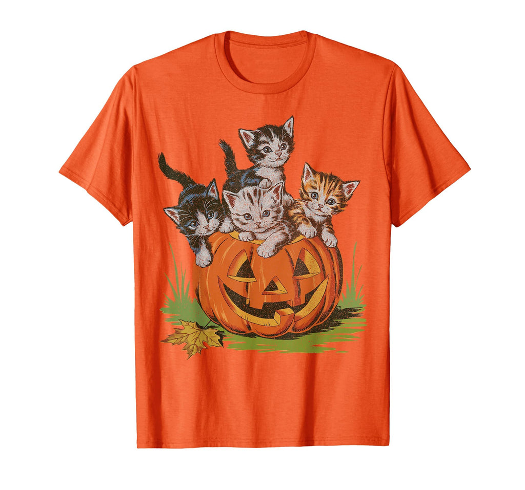 Halloween Vintage 90s Cat Pumpkin Spooky Season Men Women T-Shirt