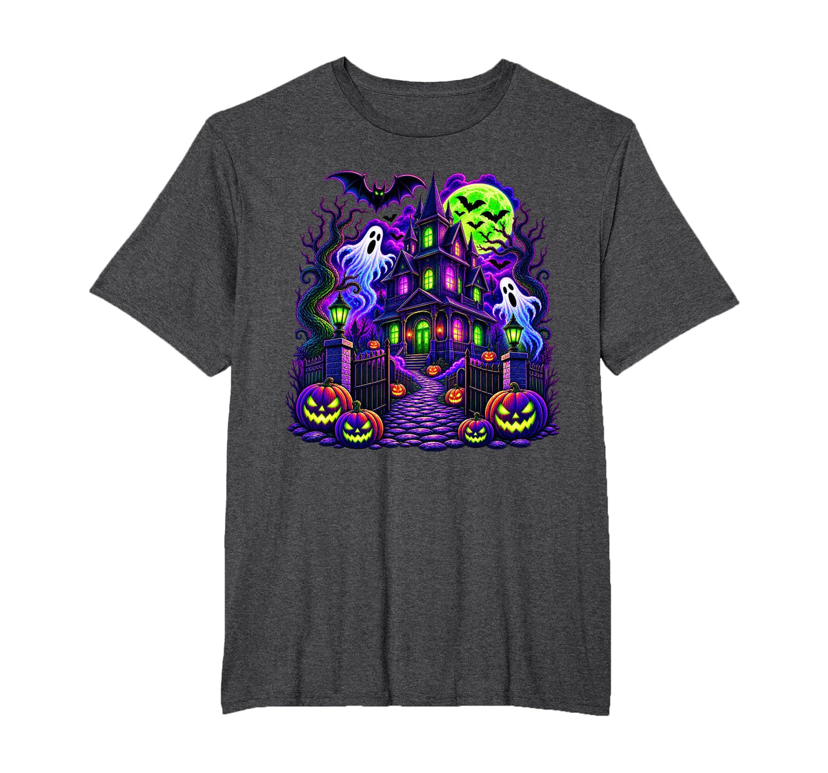 Vintage Halloween Spooky Scene Pumpkin Scary Costume Graphic T-Shirt