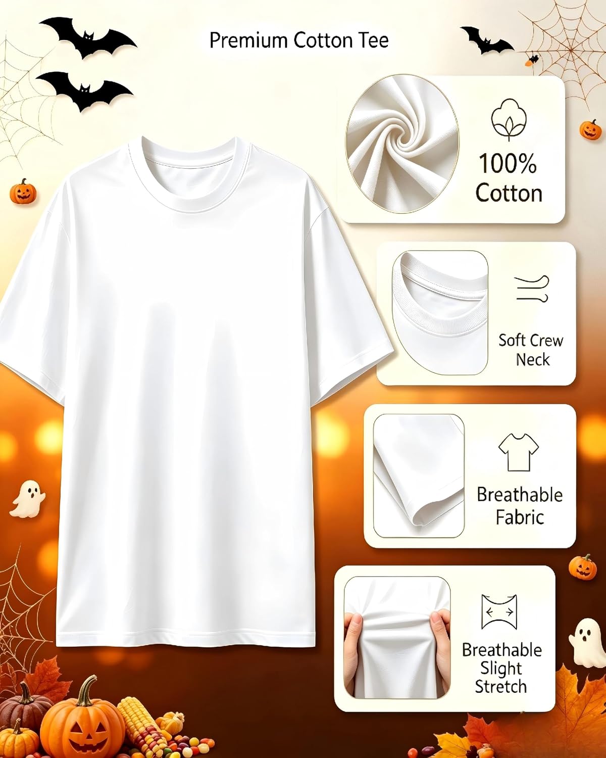 Halloween Pumpkin Bow T-Shirt Unique Graphic Tee for Women Holiday Wear