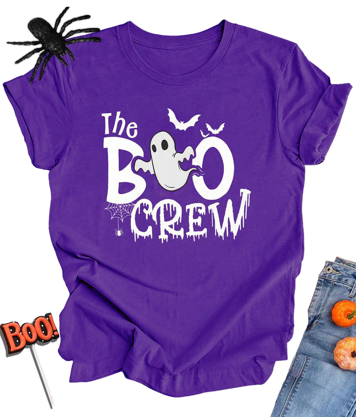 Halloween Shirt for Women Ghost Costume Spooky Season Tee Tops