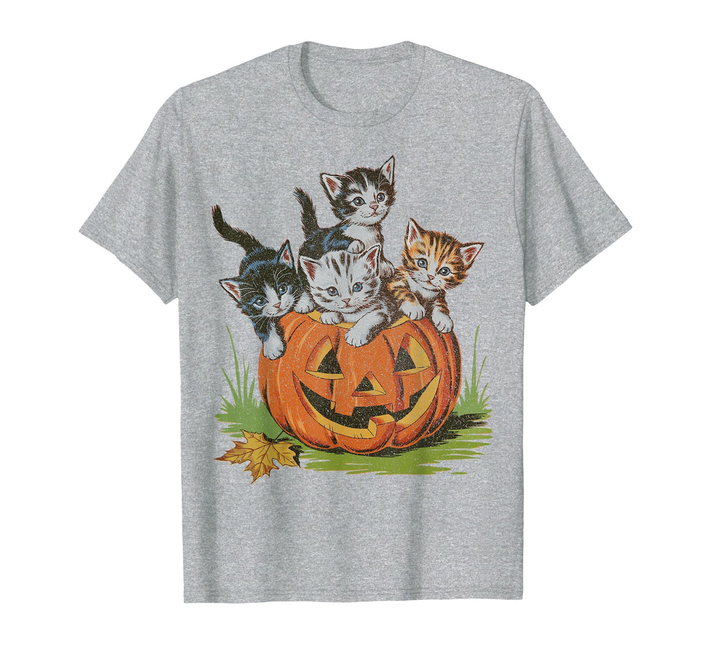 Halloween Vintage 90s Cat Pumpkin Spooky Season Men Women T-Shirt