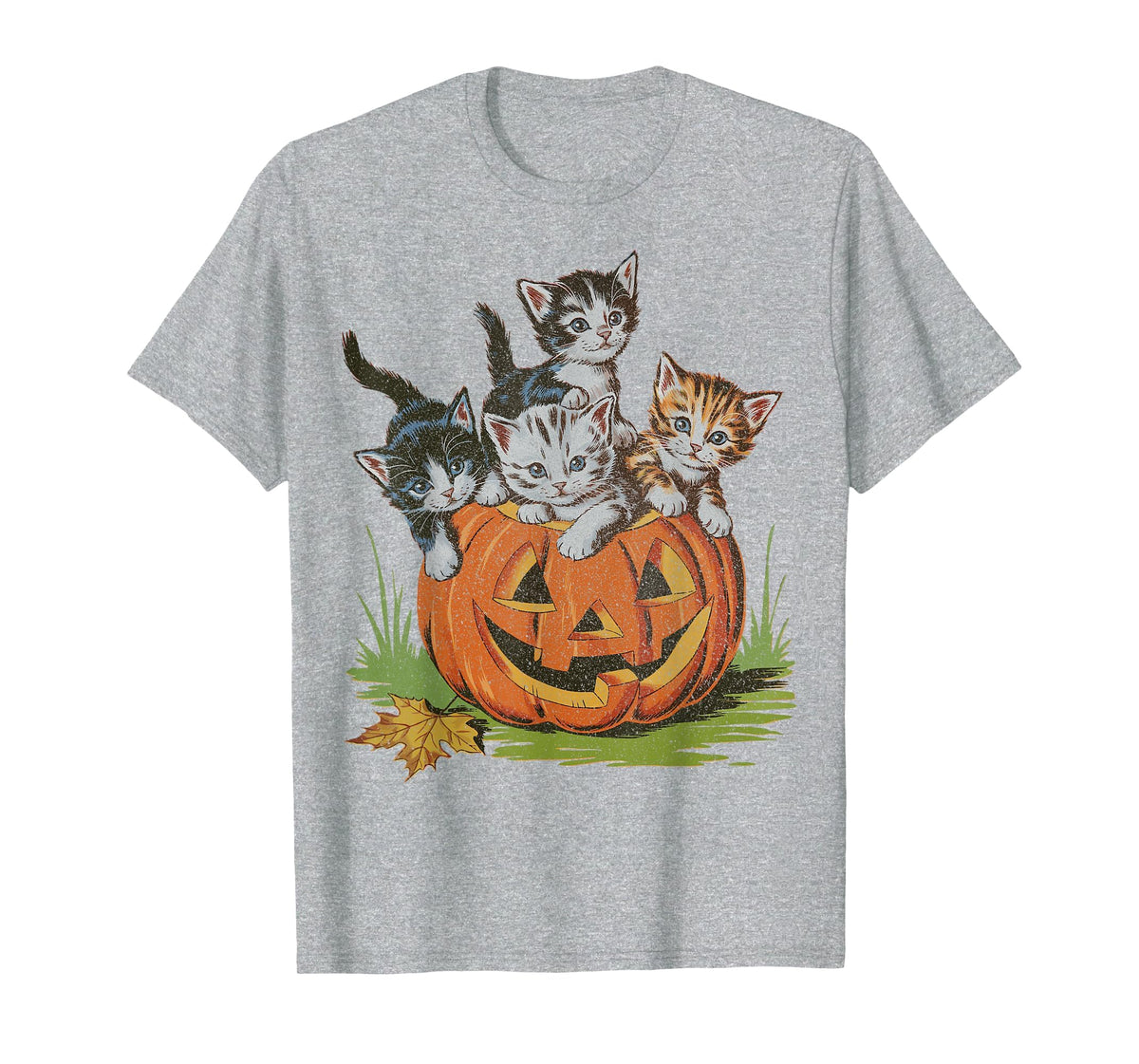 Halloween Vintage 90s Cat Pumpkin Spooky Season Men Women T-Shirt