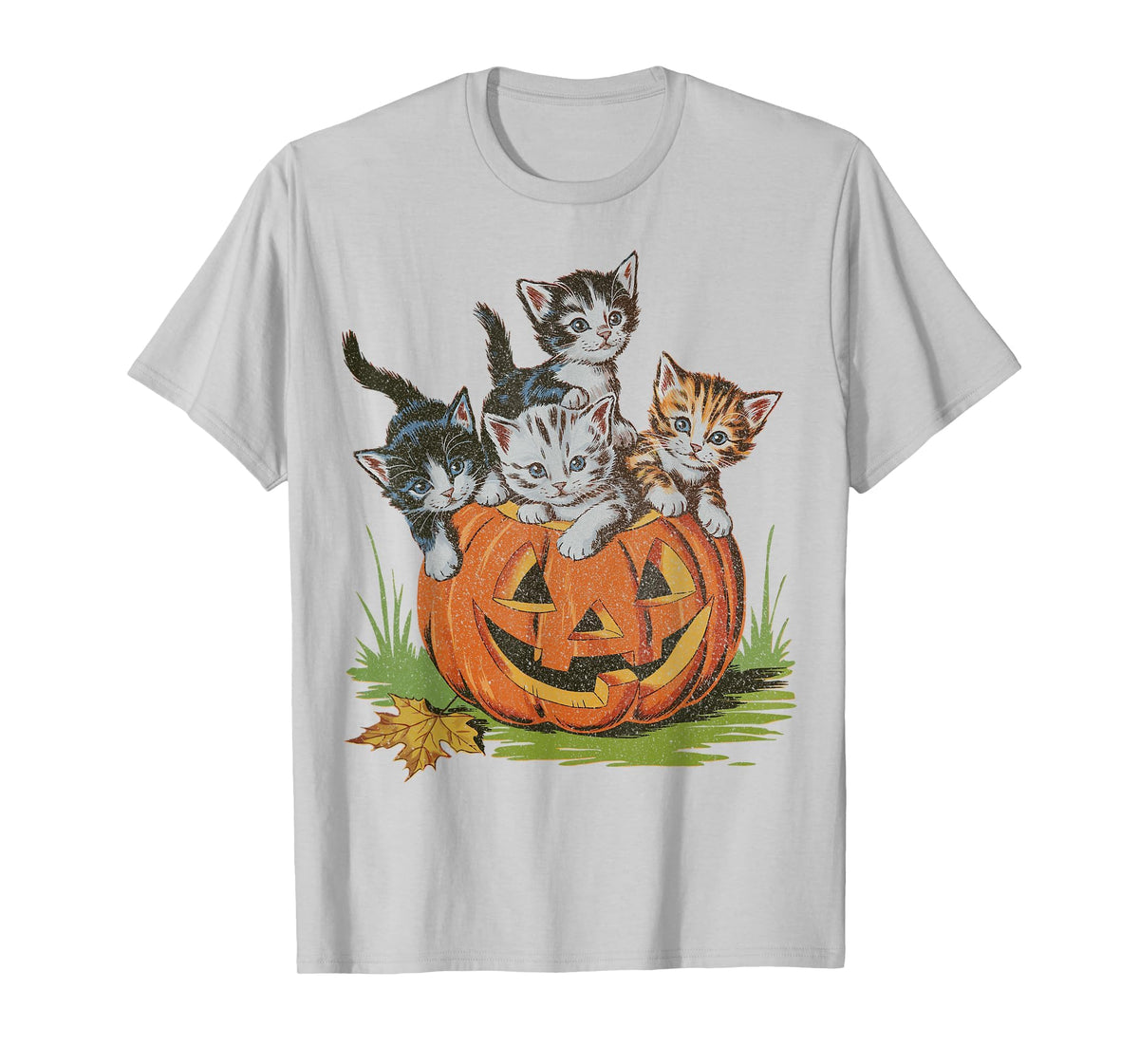 Halloween Vintage 90s Cat Pumpkin Spooky Season Men Women T-Shirt