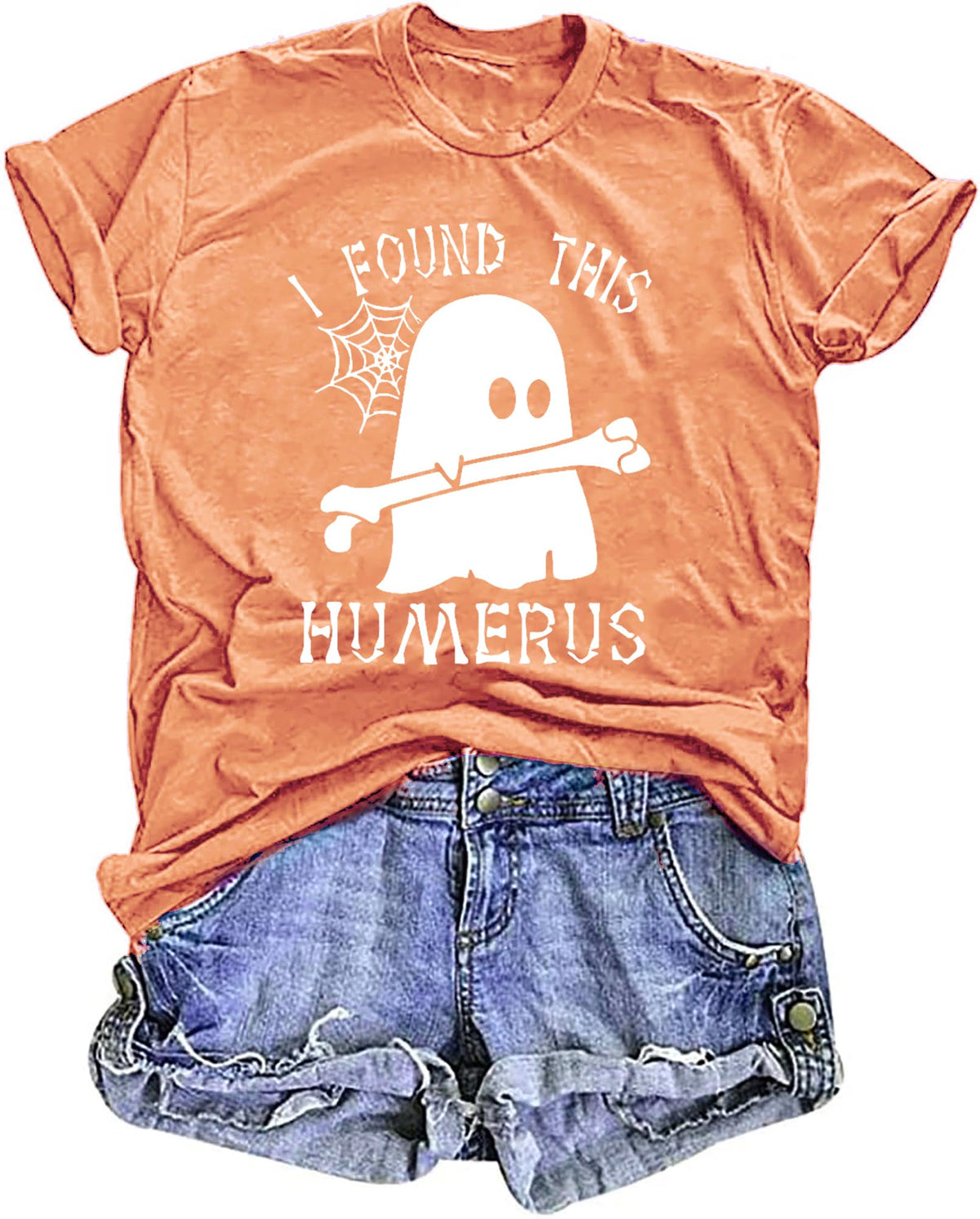 LAZYCHILD Halloween Nurse Shirts Women I Found This Humerus Ghost T Shirt