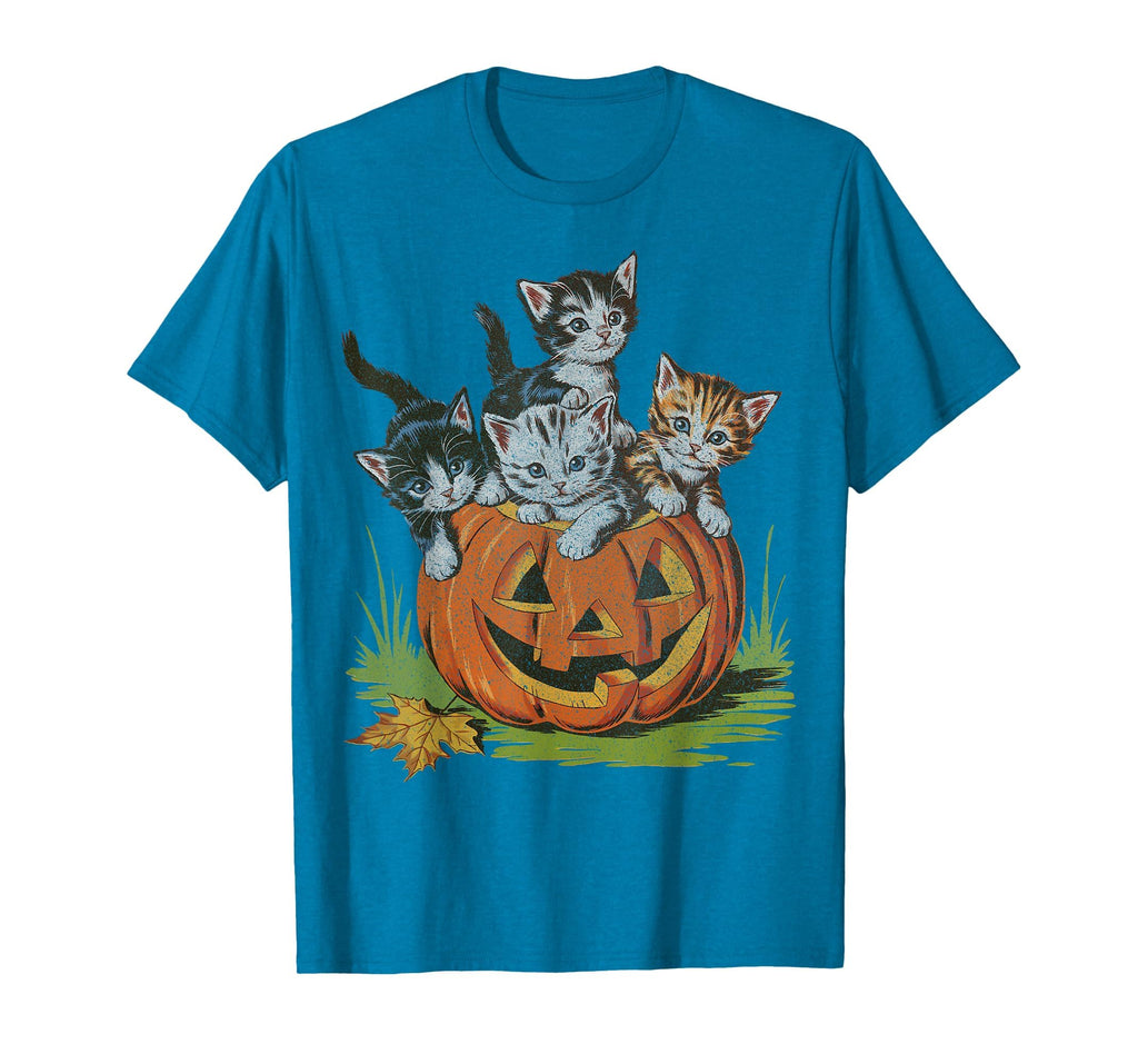 Halloween Vintage 90s Cat Pumpkin Spooky Season Men Women T-Shirt