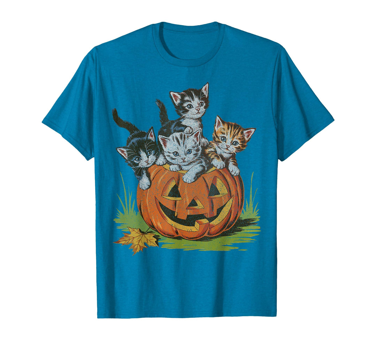 Halloween Vintage 90s Cat Pumpkin Spooky Season Men Women T-Shirt