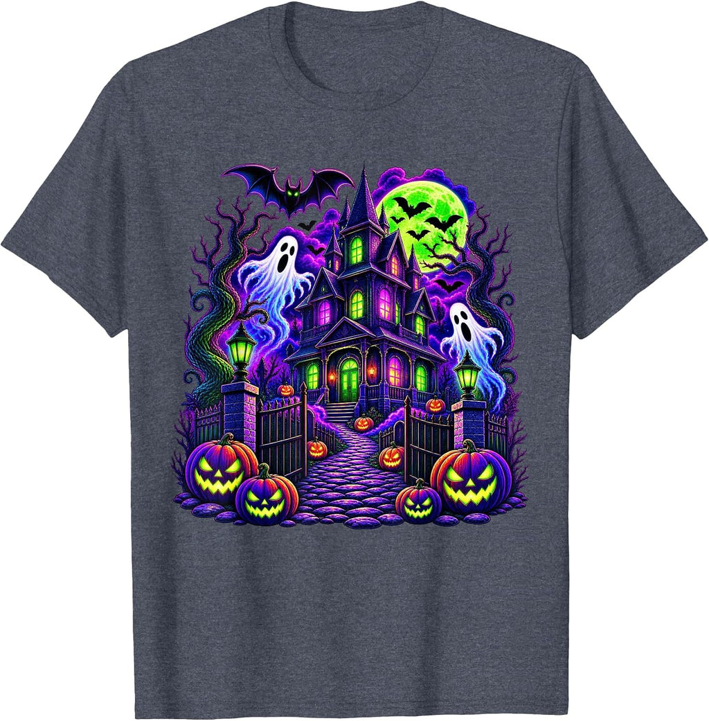 Vintage Halloween Spooky Scene Pumpkin Scary Costume Graphic T-Shirt