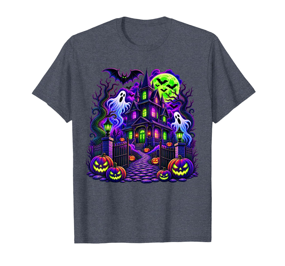 Vintage Halloween Spooky Scene Pumpkin Scary Costume Graphic T-Shirt