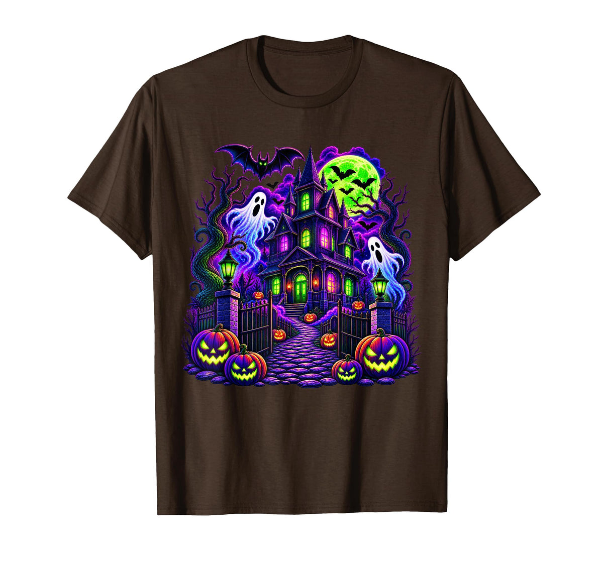 Vintage Halloween Spooky Scene Pumpkin Scary Costume Graphic T-Shirt