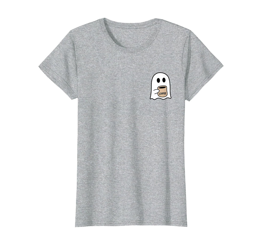 Ghost Drinking Coffee Funny Halloween Costume Coffee Lover T-Shirt