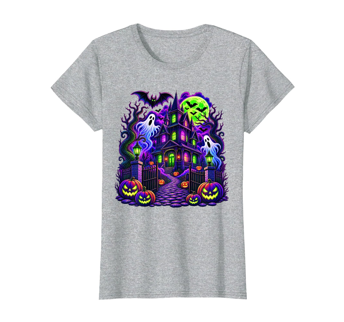 Vintage Halloween Spooky Scene Pumpkin Scary Costume Graphic T-Shirt