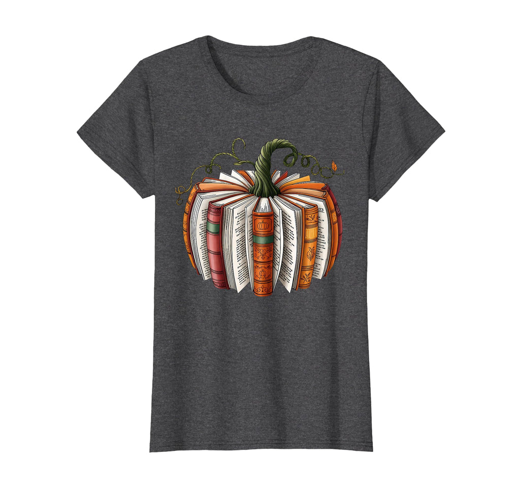 Retro Funny Fall Book Pumpkin Witch Bookworms Librarians T-Shirt