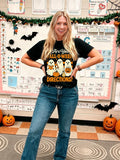 Teacher Halloween Shirts for Women Funny Ghost Graphic Print Tops