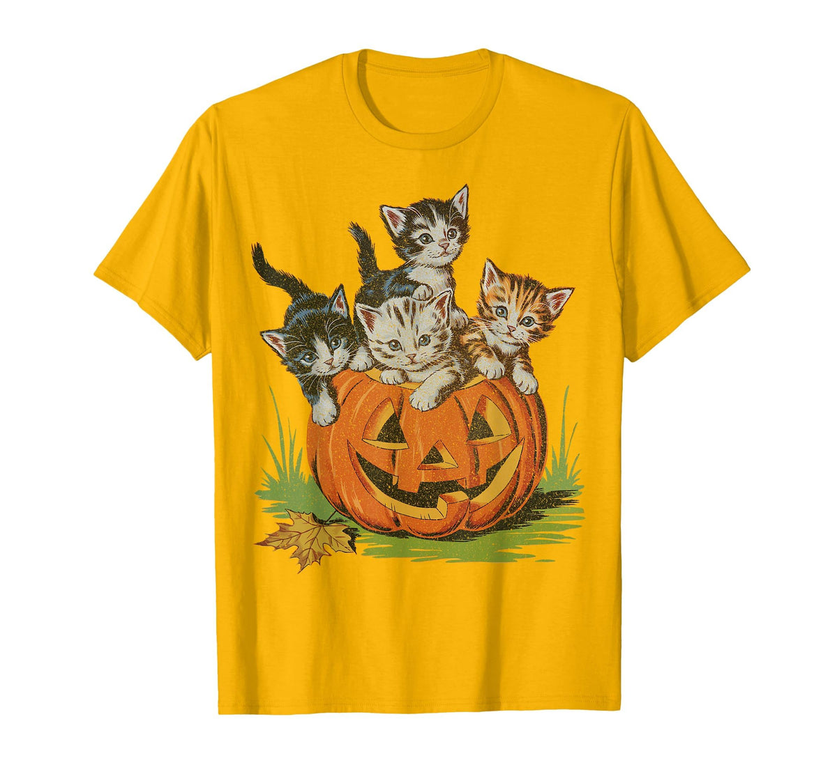 Halloween Vintage 90s Cat Pumpkin Spooky Season Men Women T-Shirt
