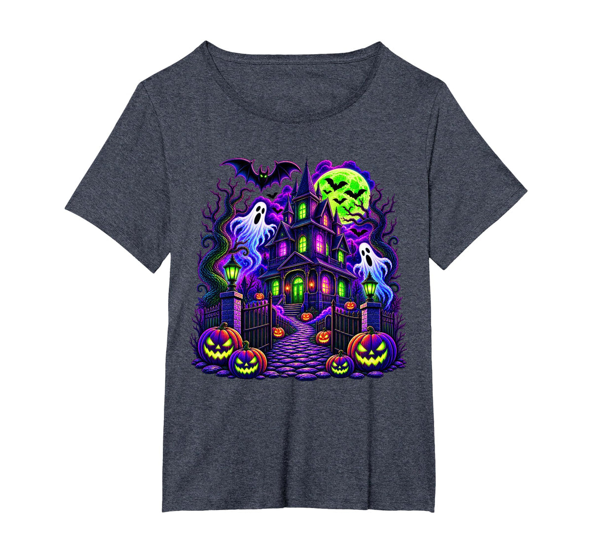 Vintage Halloween Spooky Scene Pumpkin Scary Costume Graphic T-Shirt