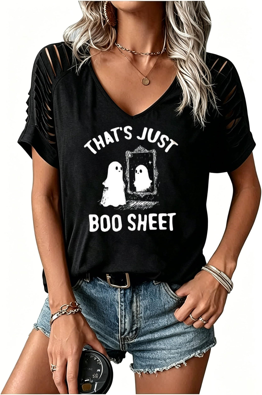Womens Fall Halloween Thanksgiving V Neck Shirt Vintage Short Sleeve Western Shirts Cut Out Cold Shoulder T Shirts