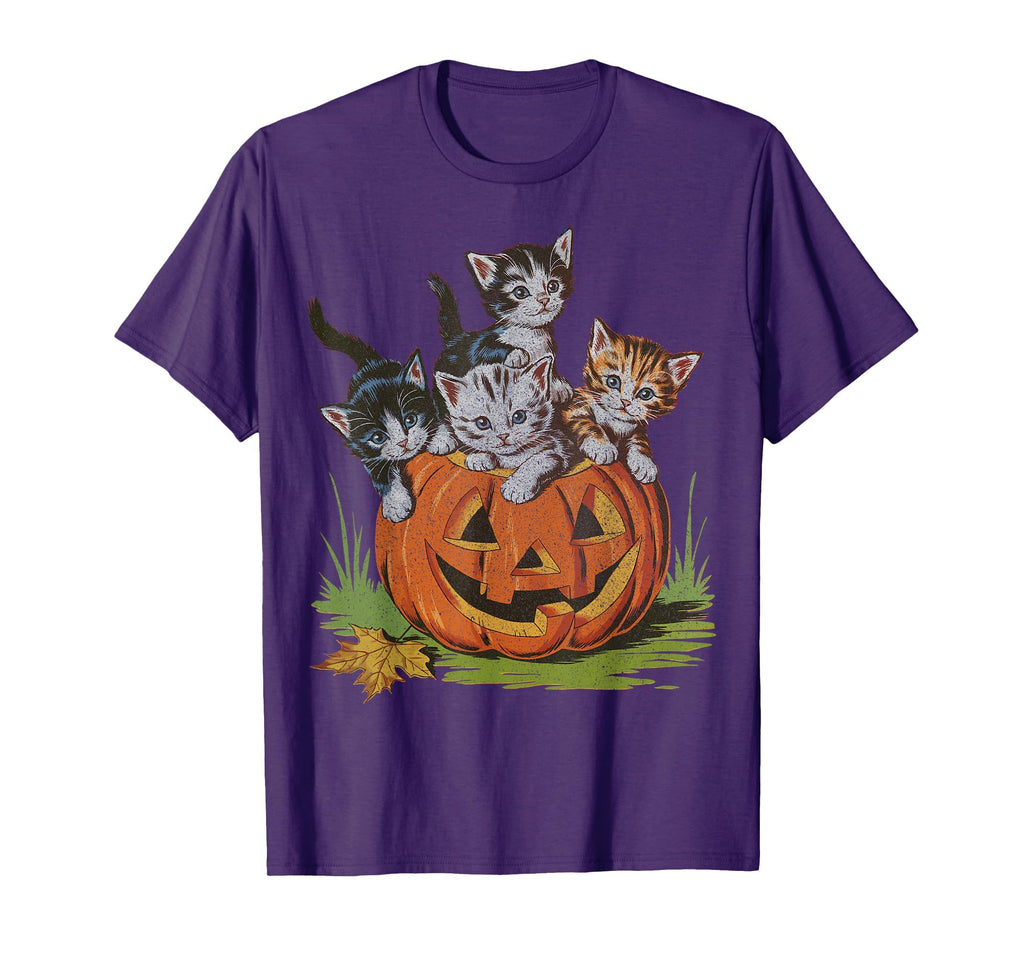Halloween Vintage 90s Cat Pumpkin Spooky Season Men Women T-Shirt