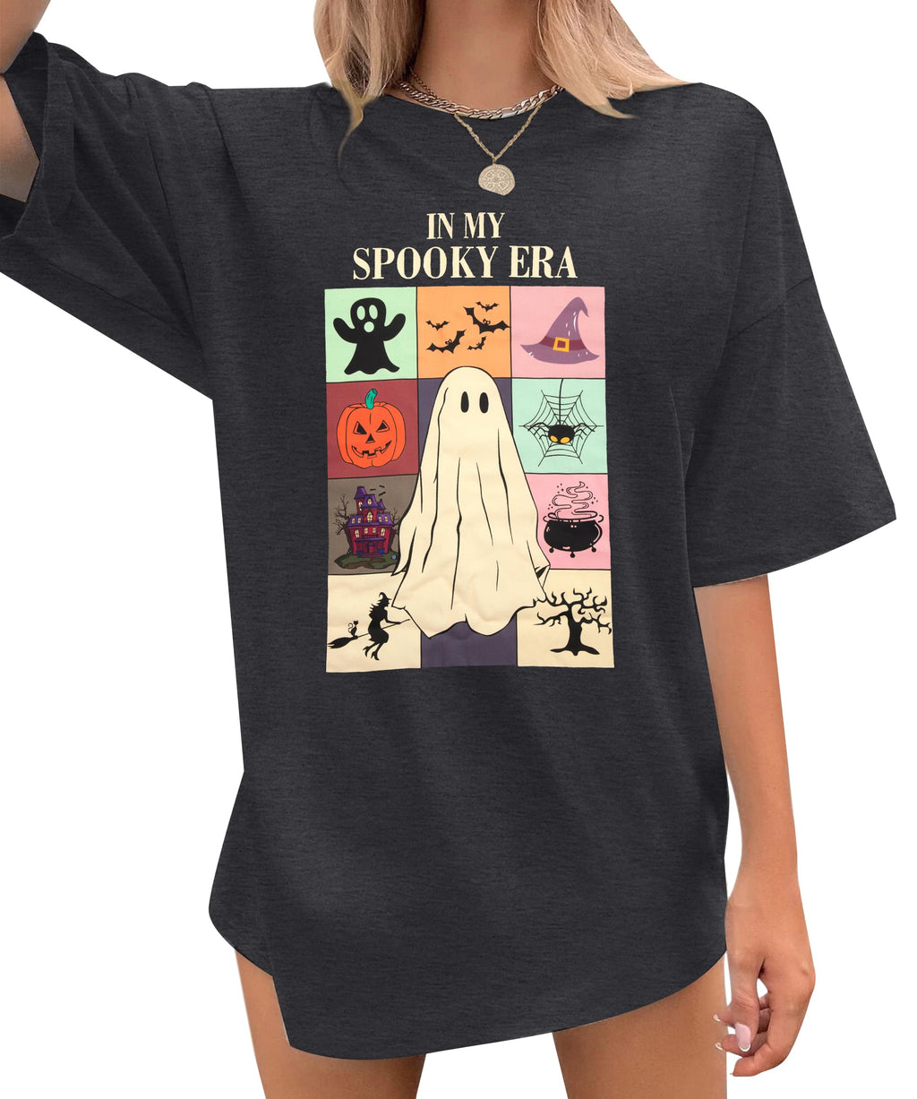 Womens Halloween Ghost Shirt: Skeleton Hand Tshirt Funny Spooky Season Tees