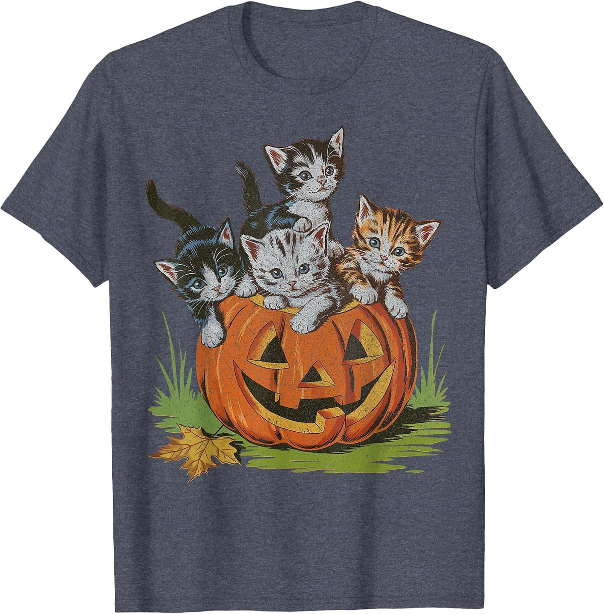 Halloween Vintage 90s Cat Pumpkin Spooky Season Men Women T-Shirt