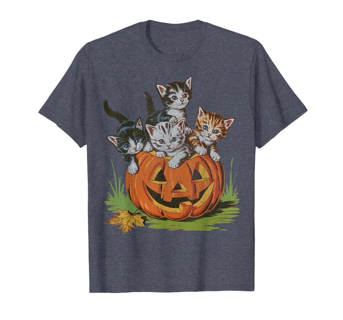 Halloween Vintage 90s Cat Pumpkin Spooky Season Men Women T-Shirt