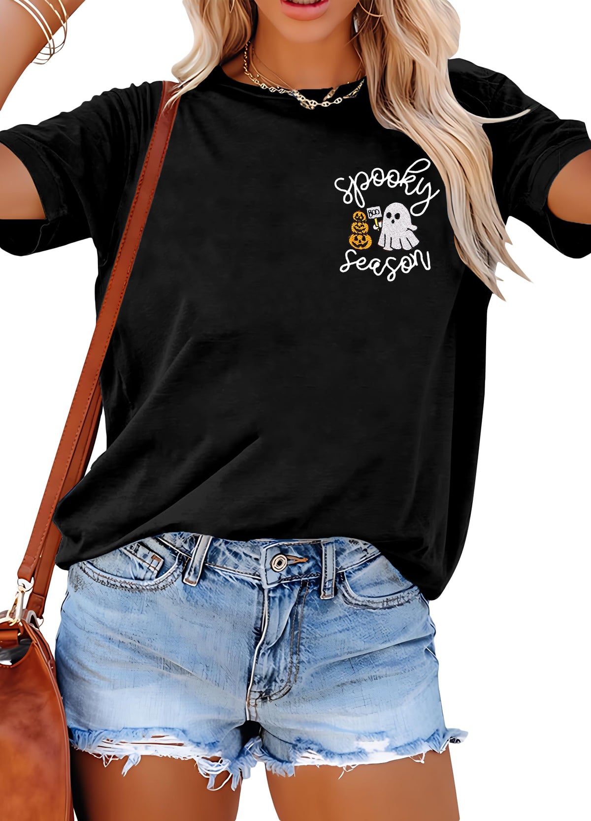 Halloween Spooky Shirt for Women: Spooky Season Tshirt Funny Ghost T-Shirt