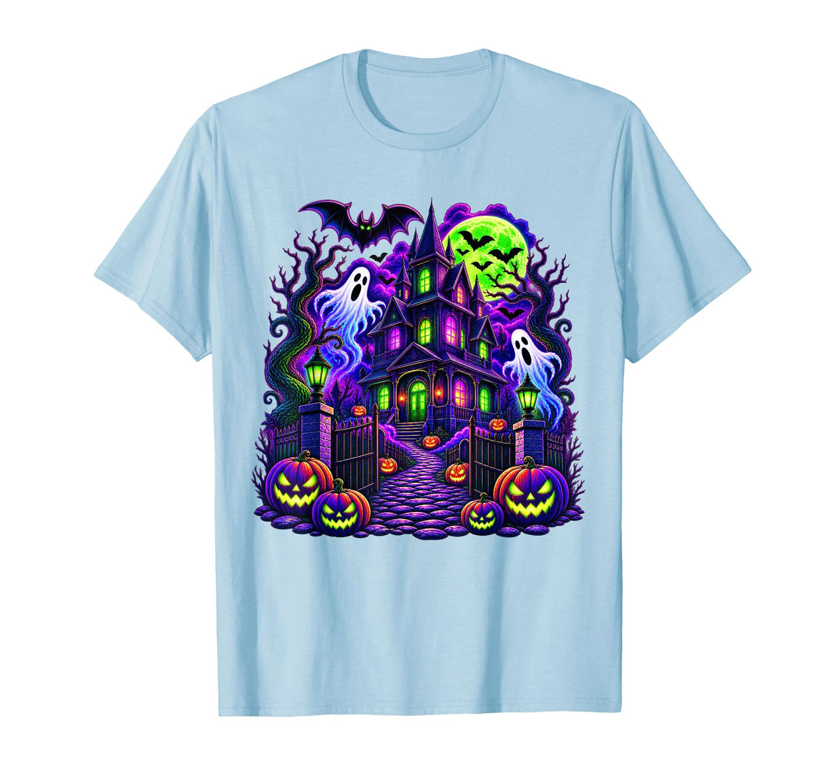 Vintage Halloween Spooky Scene Pumpkin Scary Costume Graphic T-Shirt