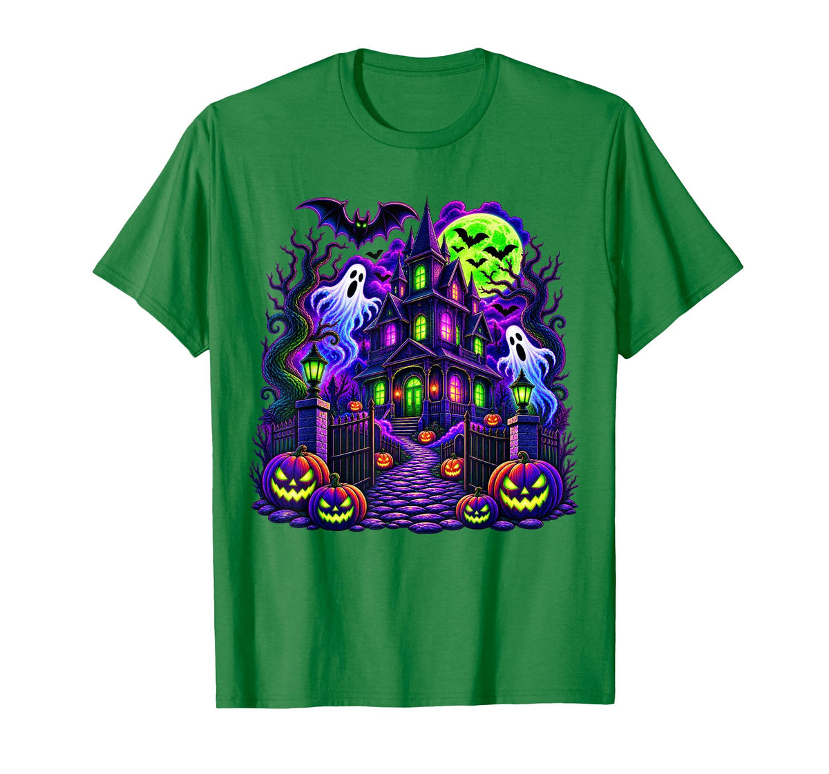 Vintage Halloween Spooky Scene Pumpkin Scary Costume Graphic T-Shirt