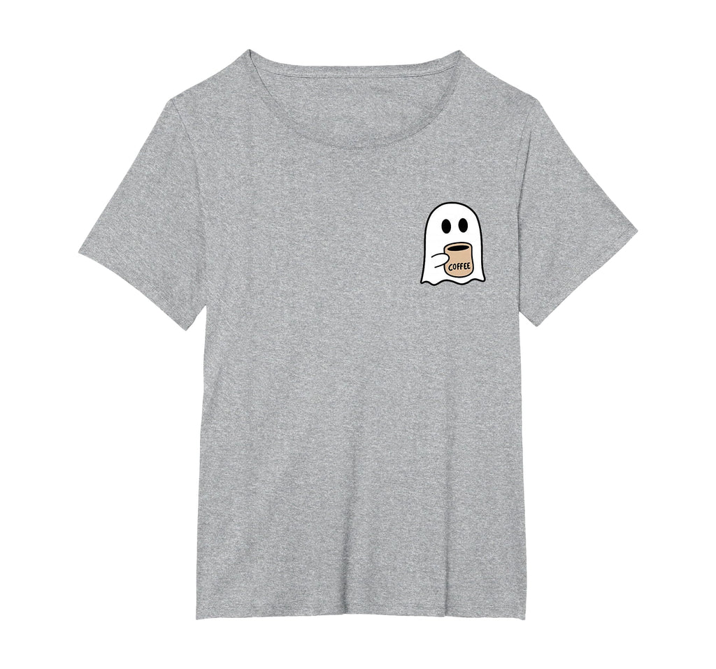 Ghost Drinking Coffee Funny Halloween Costume Coffee Lover T-Shirt