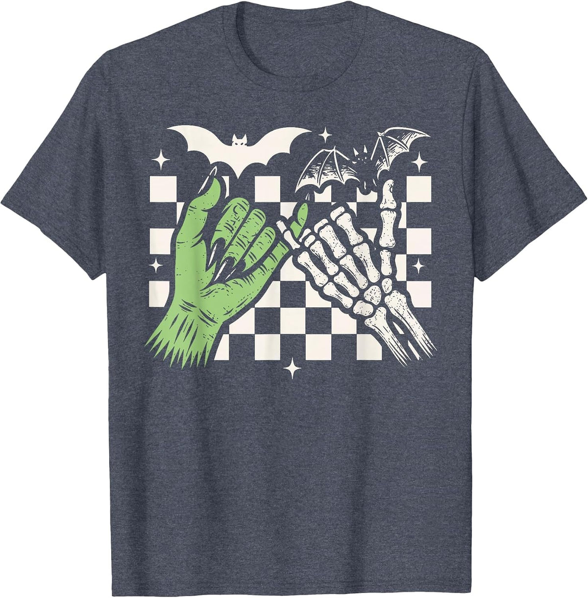 Spooky Season Halloween Vibes Pinky Promise Skeleton Bat T-Shirt