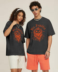Aiyino Halloween Vintage Washed Pumpkin Graphic T Shirt for Men Women