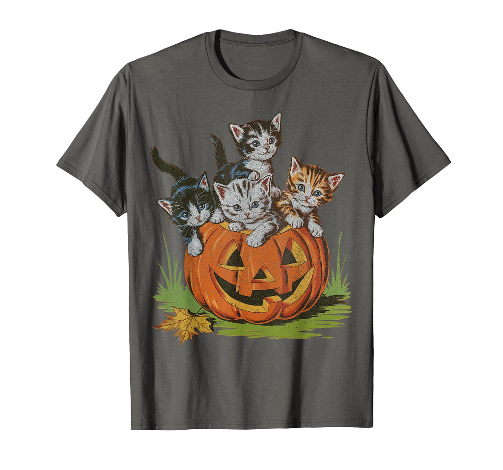 Halloween Vintage 90s Cat Pumpkin Spooky Season Men Women T-Shirt
