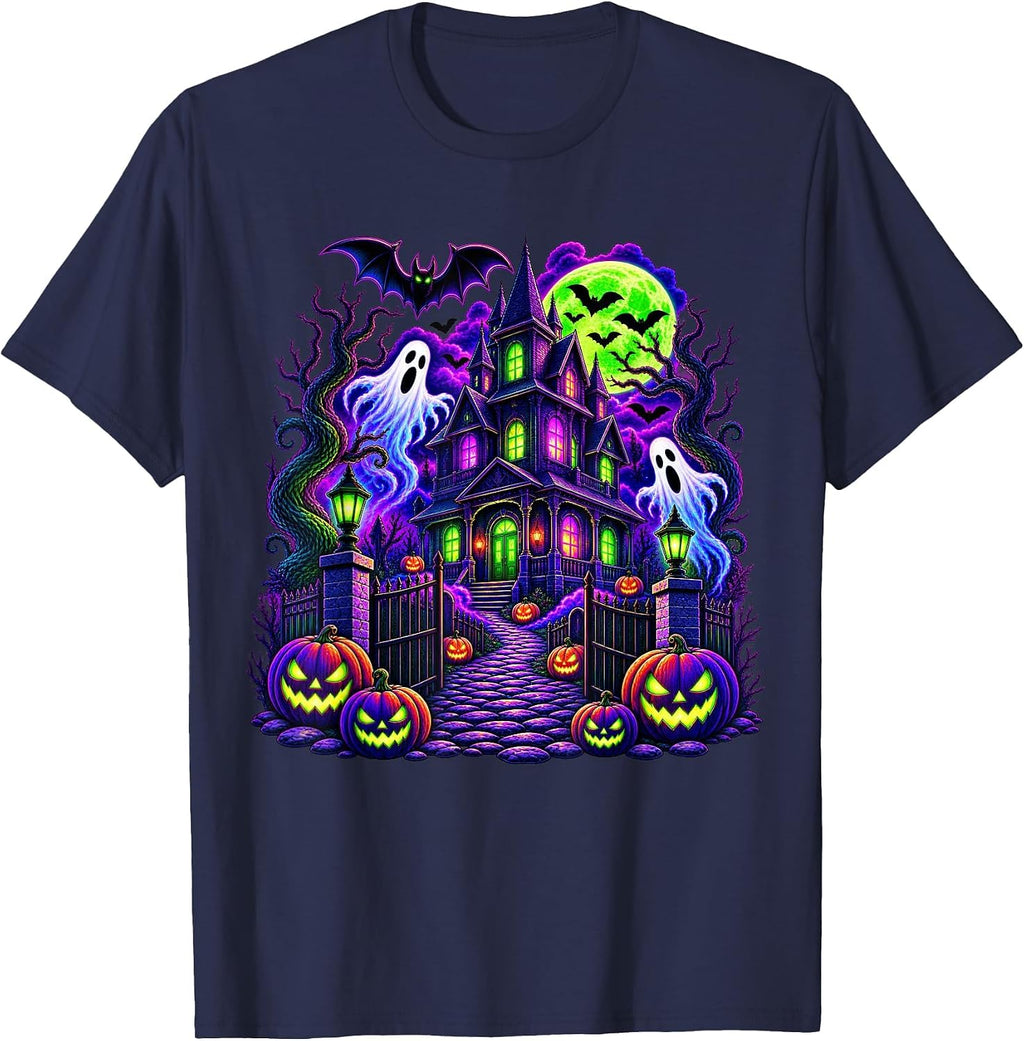 Vintage Halloween Spooky Scene Pumpkin Scary Costume Graphic T-Shirt