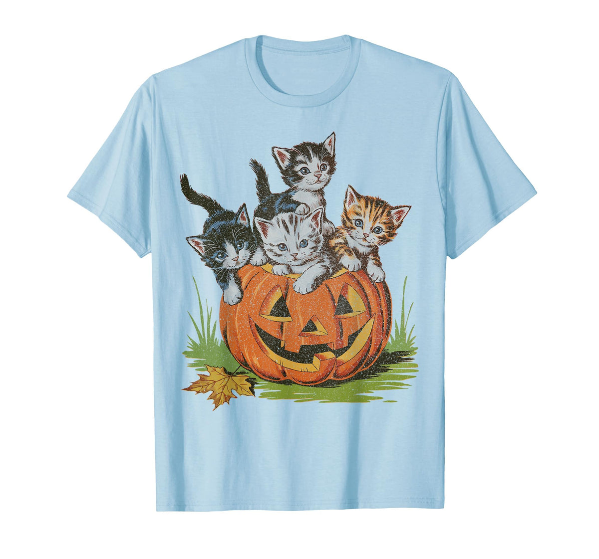Halloween Vintage 90s Cat Pumpkin Spooky Season Men Women T-Shirt