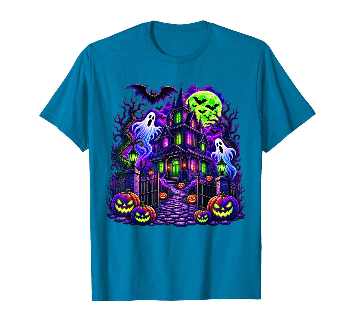 Vintage Halloween Spooky Scene Pumpkin Scary Costume Graphic T-Shirt