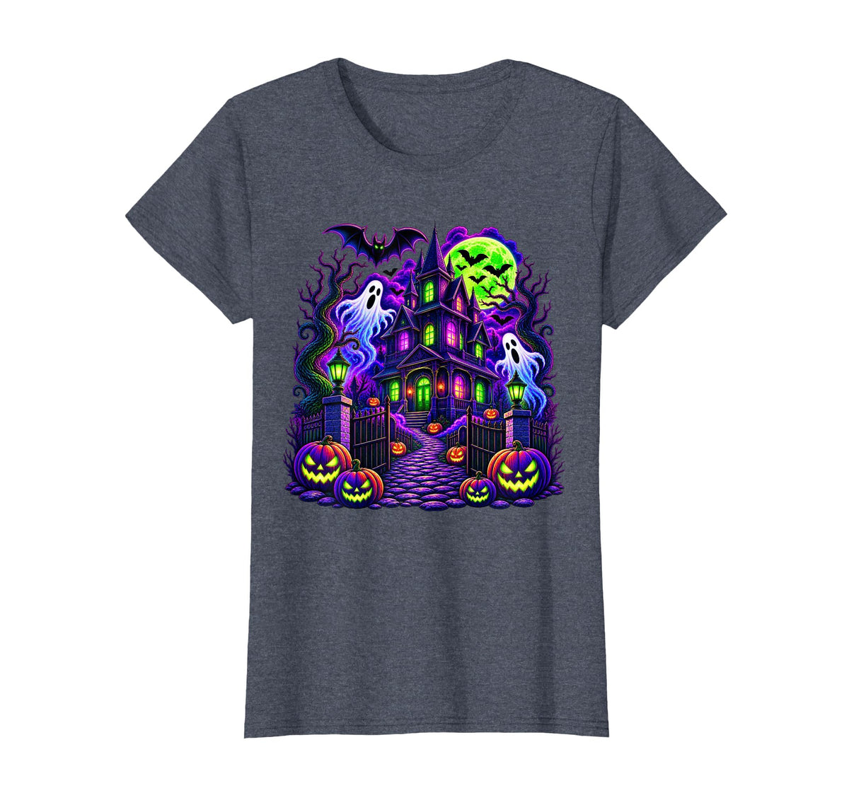 Vintage Halloween Spooky Scene Pumpkin Scary Costume Graphic T-Shirt