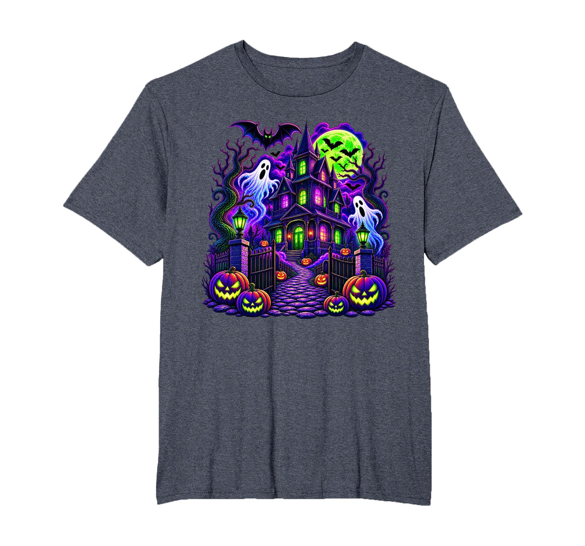Vintage Halloween Spooky Scene Pumpkin Scary Costume Graphic T-Shirt