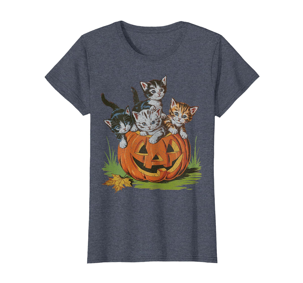 Halloween Vintage 90s Cat Pumpkin Spooky Season Men Women T-Shirt