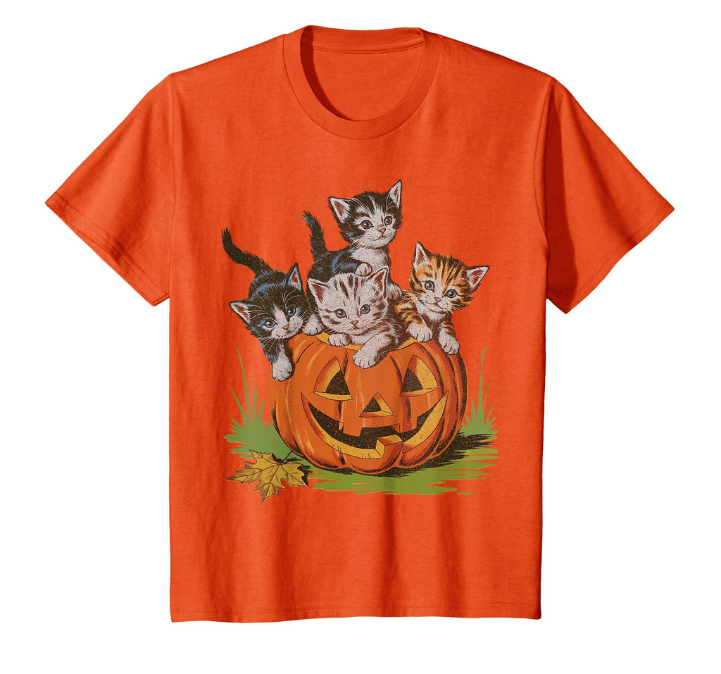 Halloween Vintage 90s Cat Pumpkin Spooky Season Men Women T-Shirt