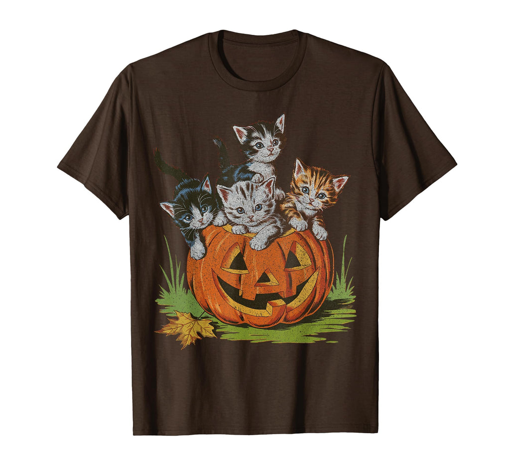 Halloween Vintage 90s Cat Pumpkin Spooky Season Men Women T-Shirt