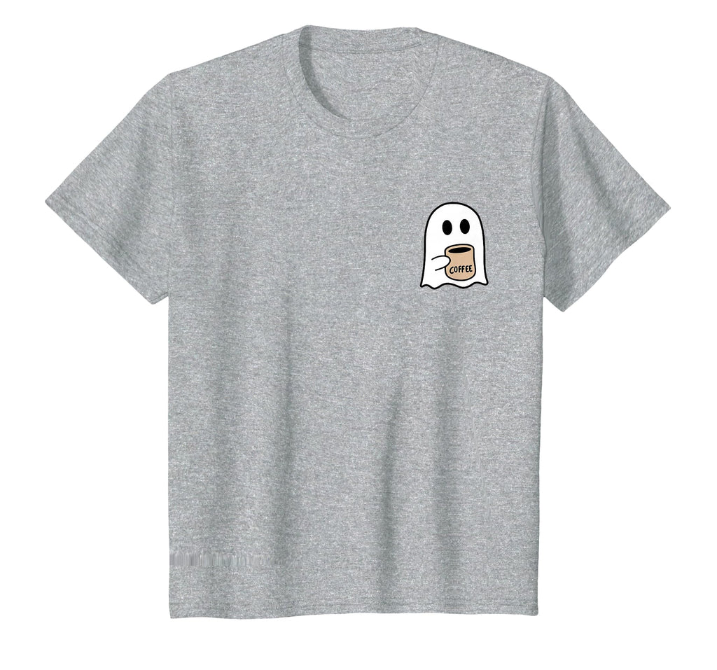 Ghost Drinking Coffee Funny Halloween Costume Coffee Lover T-Shirt