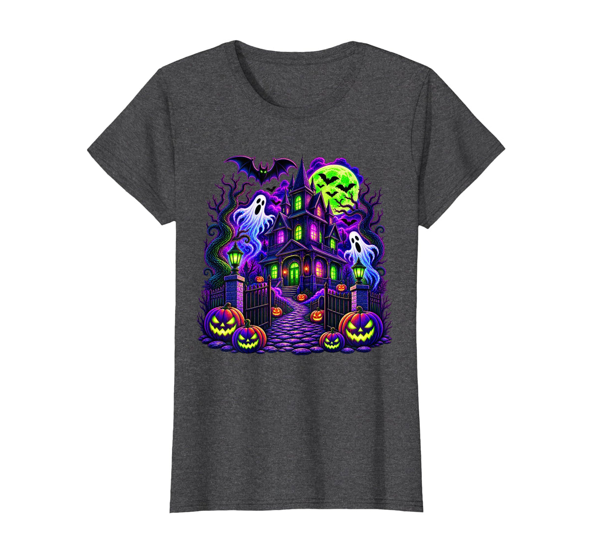Vintage Halloween Spooky Scene Pumpkin Scary Costume Graphic T-Shirt