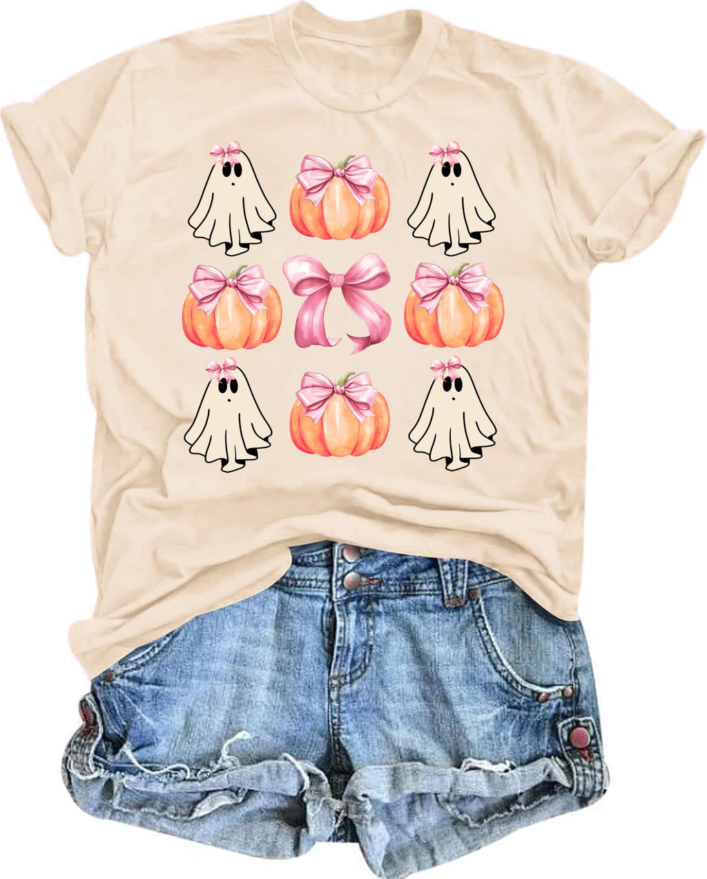 Halloween Shirts for Women Spooky Season Shirt Pumpkin Ghost Graphic tees Casual Short Sleeve Tops