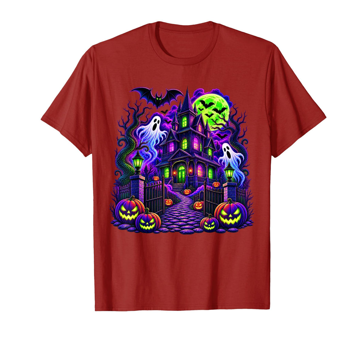 Vintage Halloween Spooky Scene Pumpkin Scary Costume Graphic T-Shirt