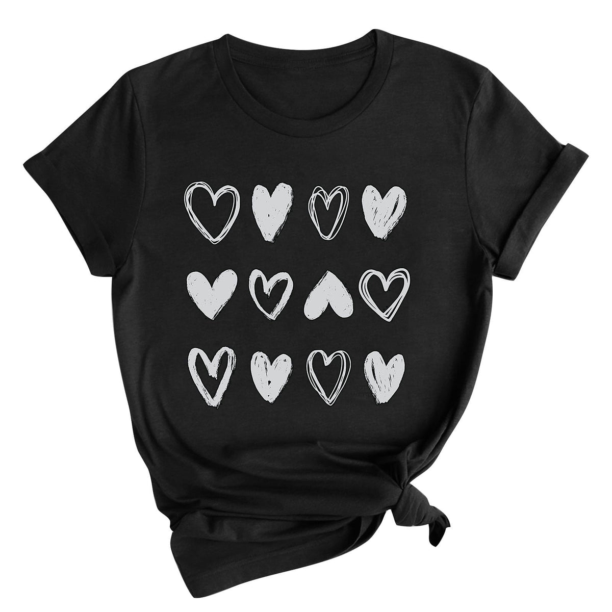 Tbopshirt Womens Tops,Valentine's Day T-Shirts for Women Graphic Tees,Womens Valentines Day T Shirt Crewneck Heart Printed Short Sleeve Casual Loose Plus Size Tops S-XXXL