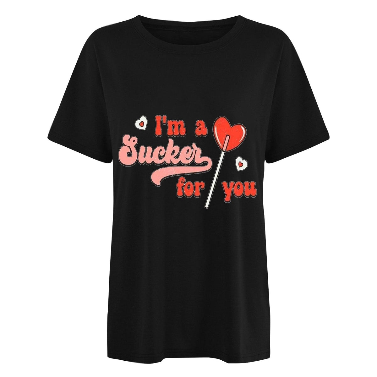 Lilgiuy Valentine Love Heart Tshirt Women Cute Graphic Valentine's Day Tee Lover Gifts Short Sleeve Crewneck Lightweight Shirt Gift for Your Mom Black(S-3XL)