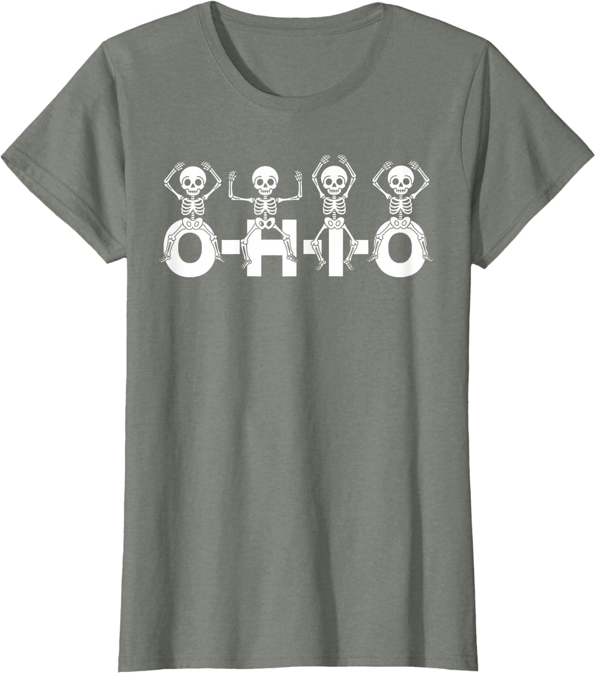Funny O-H-I-O State Skeleton Ohio Halloween Vintage Vibe Fun T-Shirt