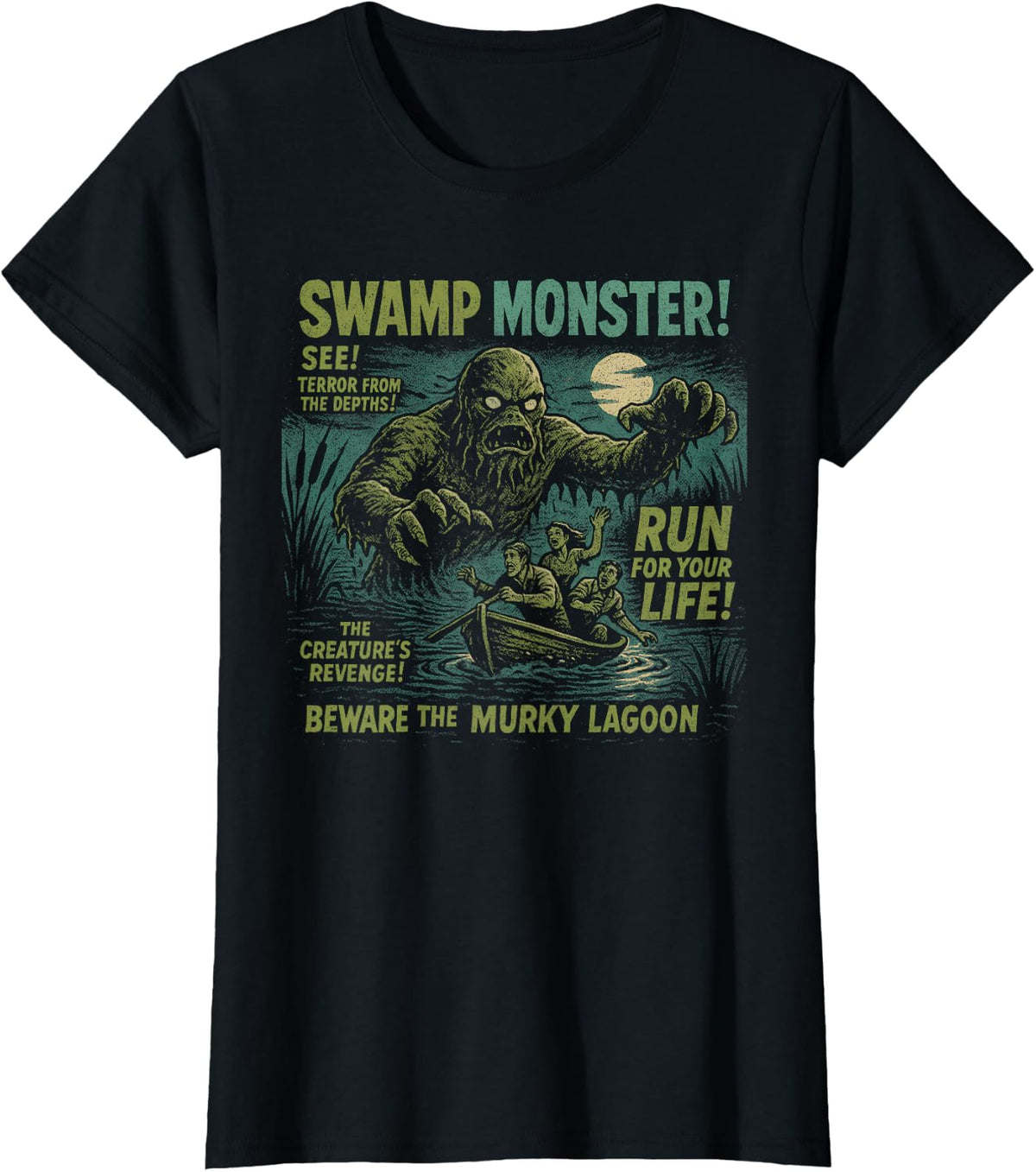 Swamp Monster Movie Poster Vintage Halloween T-Shirt
