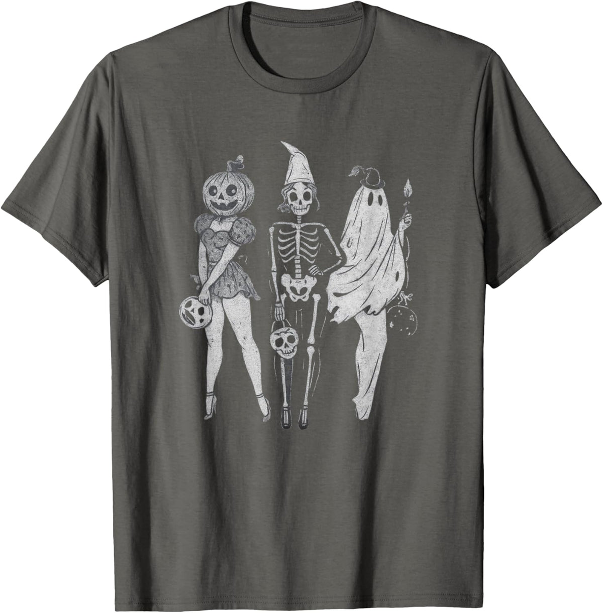 Vintage Retro Halloween Ghost Graphic Trick or Treat T-Shirt
