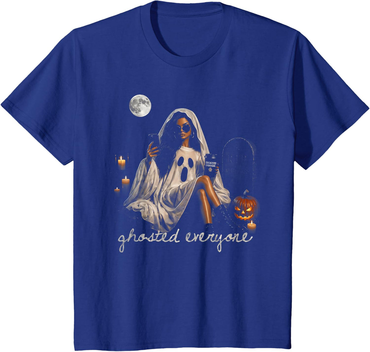 Retro Ghosted Everyone Girly Vintage Halloween Spooky Season T-Shirt