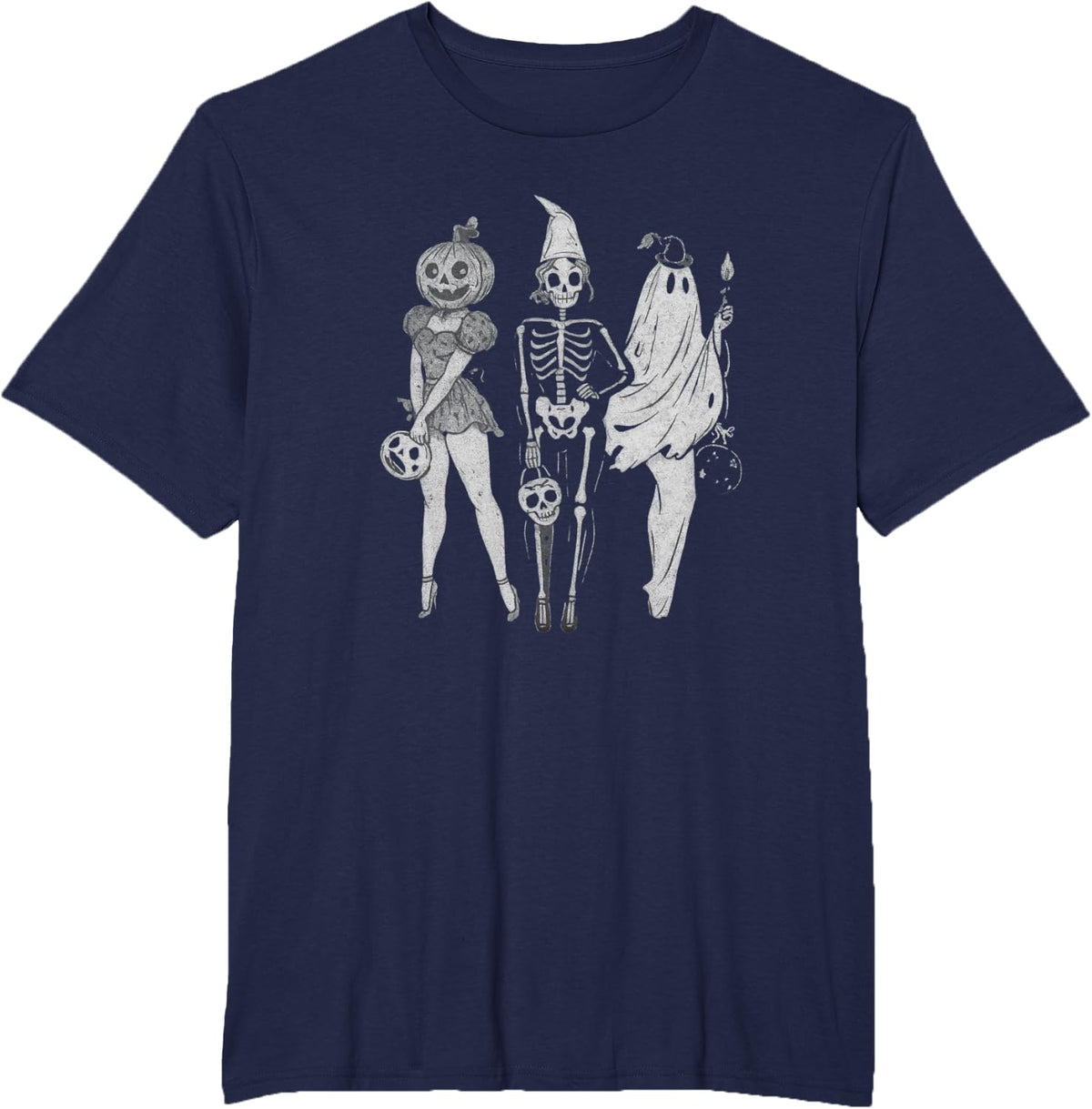 Vintage Retro Halloween Ghost Graphic Trick or Treat T-Shirt